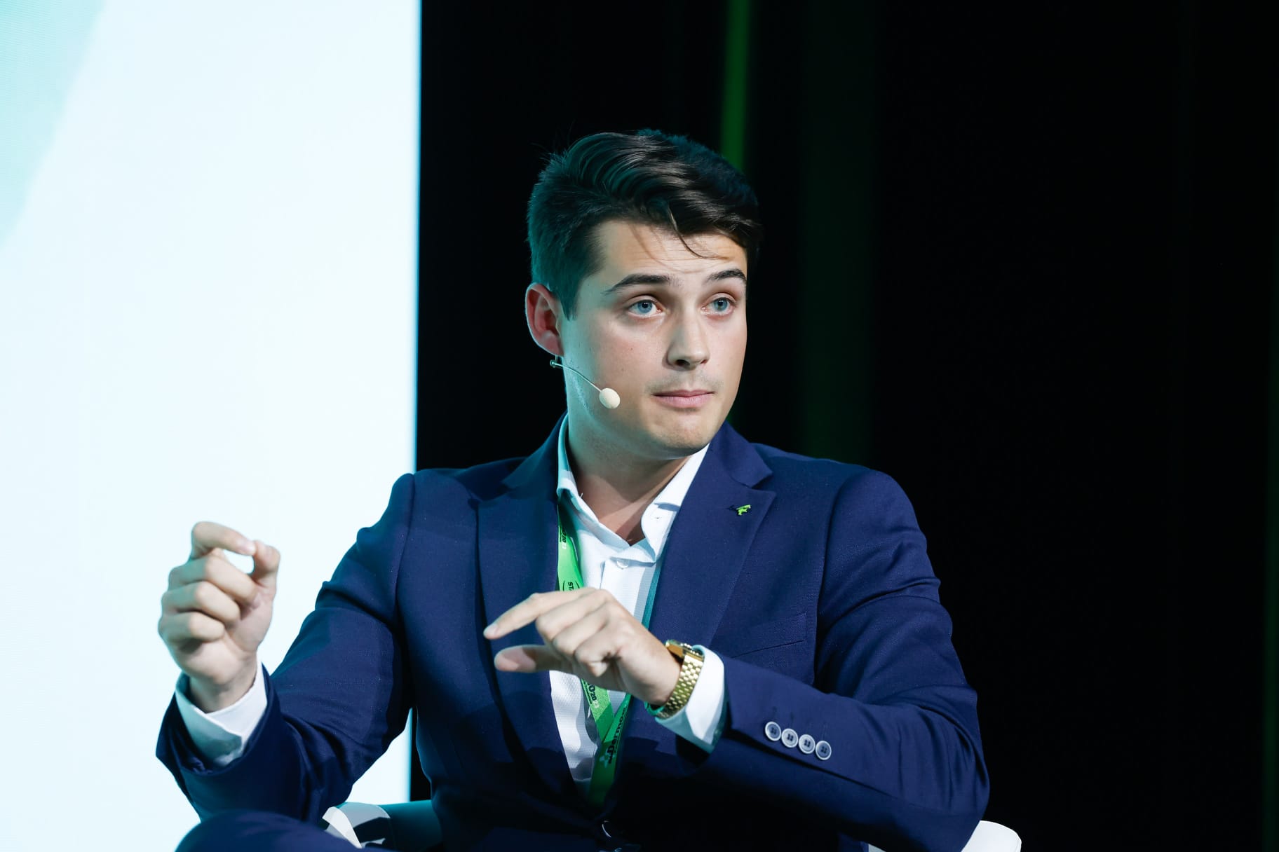 Fran Iniesta, farmacéutico, durante una ponencia sobre inteligencia artificial en farmacia